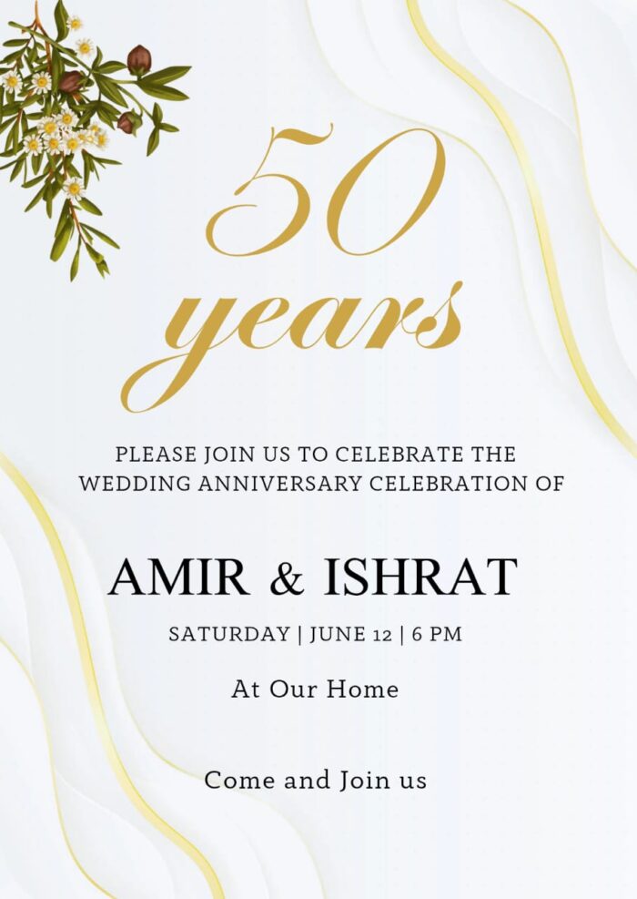 Anniversary Invitation Card